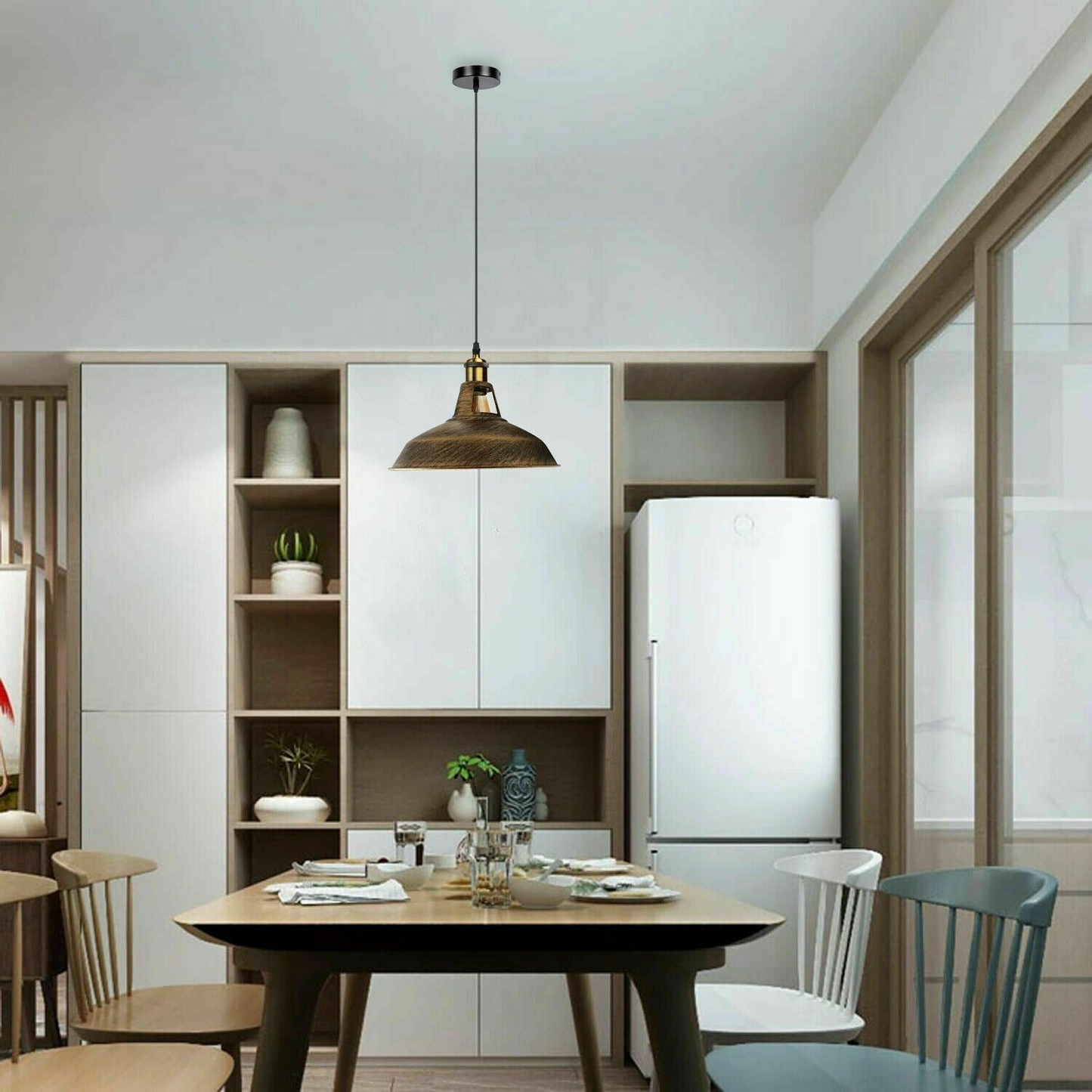 Rotary Vintage Industrial Metal Ceiling switch Holder Pendant Light~1127