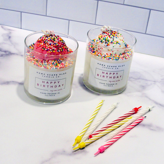 Soy Wax Candle Happy Birthday - Ice Cream Scoop